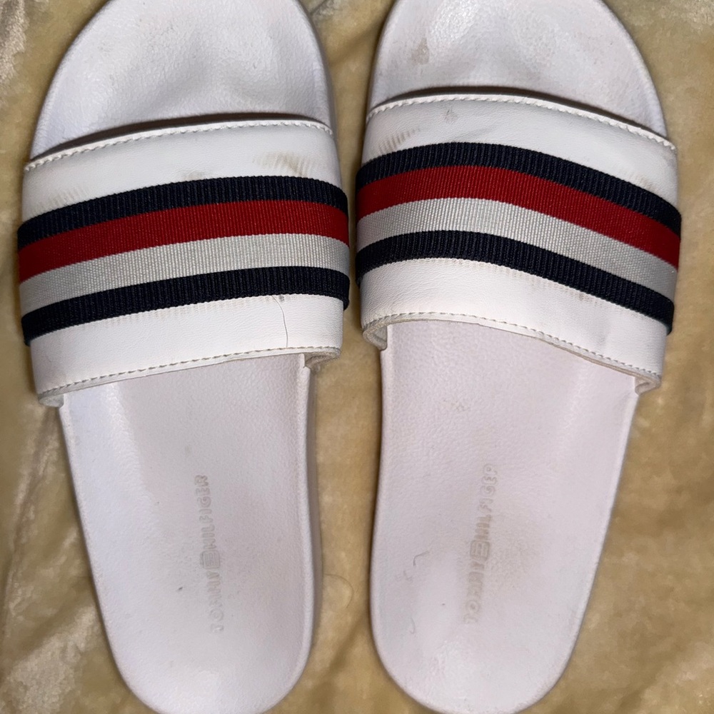 Tommy Hilfiger White Slides